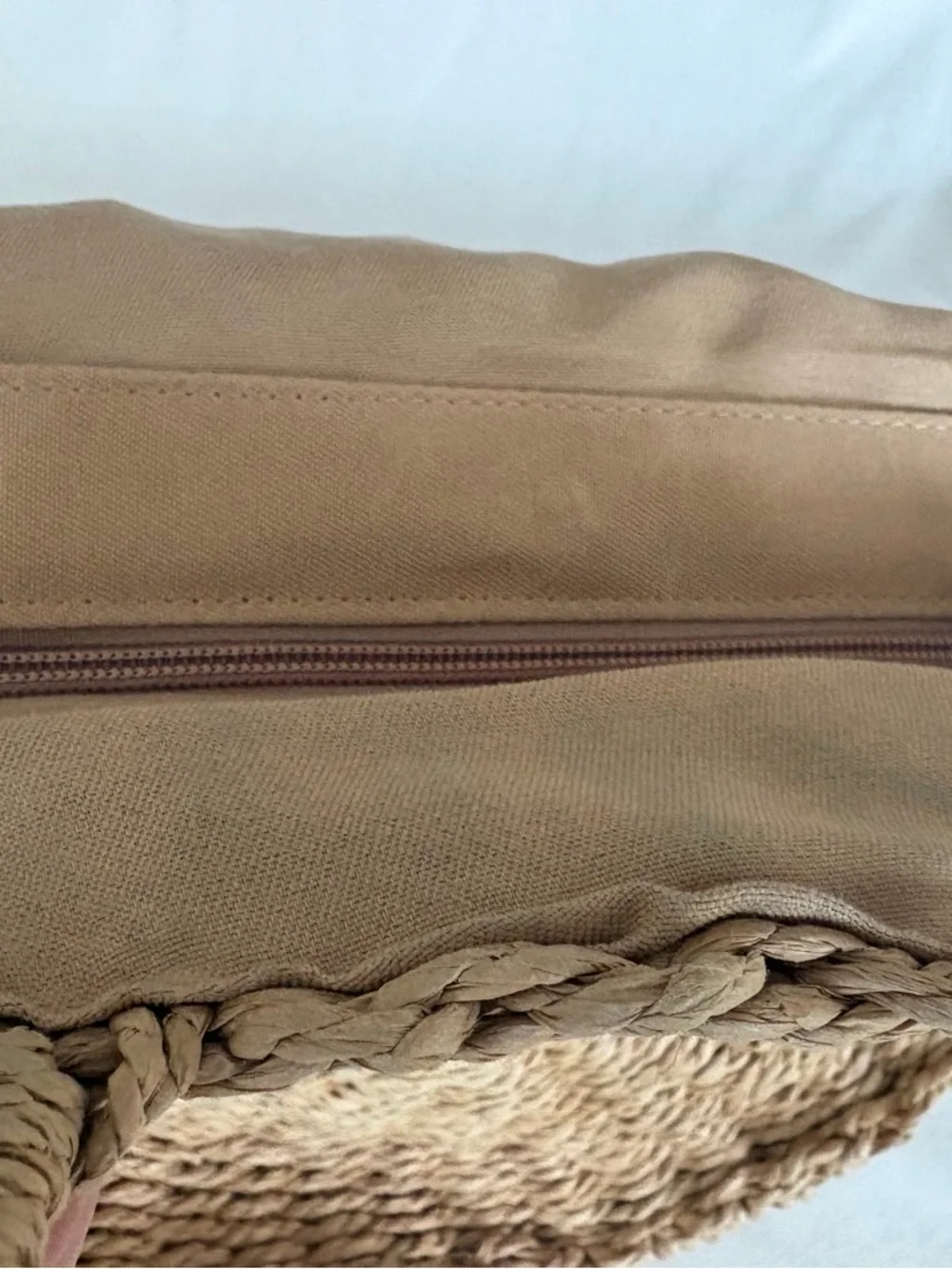 EUC Woven Straw Round Shoulder Crossbody Bag - Natural Woth Handles